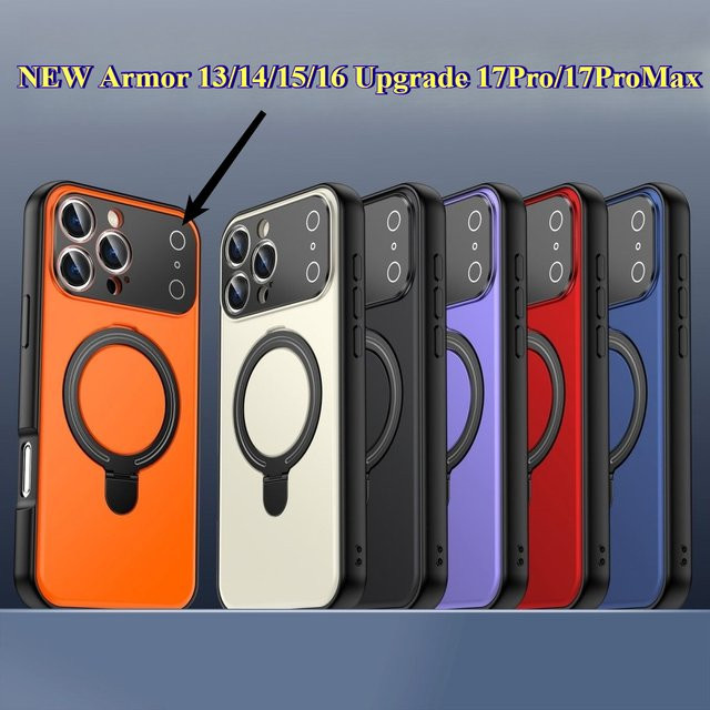 Duty Armor Ring Halter Hülle für iPhone 11 bis 16 Serie und iPhone 17 Pro/Pro Max mit starker magnetischer Ladeabdeckung in Rot - Bild 1
