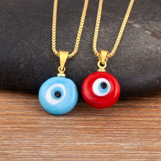 Nidin Halskette mit Anhänger, Evil Eye, Zirkonia, Gold, Damen - Bild 1