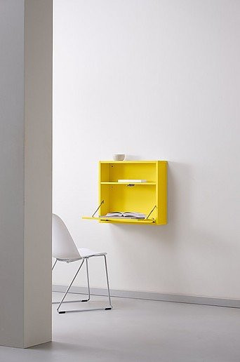 Jotex KIPP Schreibtisch gelb, wandmontierter Klappschreibtisch aus MDF-Laminat - Bild 1