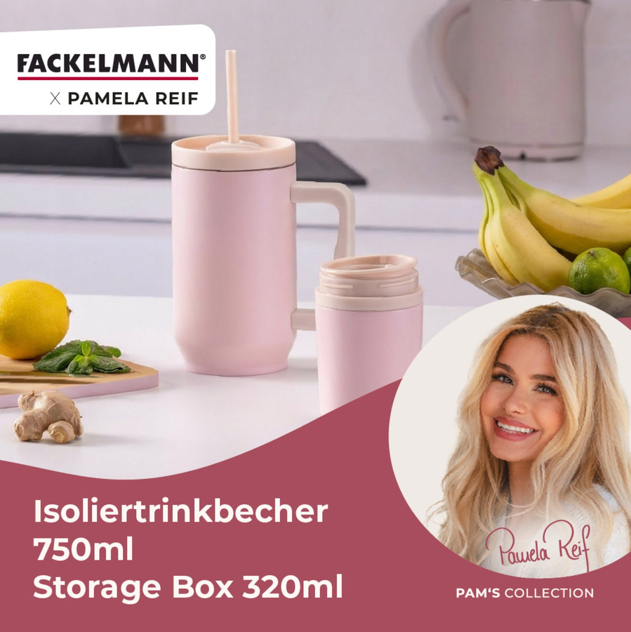 Fackelmann Pamela Reif Thermotrinkbecher in Beige und Pink - Bild 3