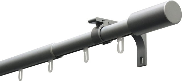 Gardinia Gardinenstangen-Set Paros aus Metall in Silber mit Innenlauf, ausziehbar von 100 bis 190 cm, Durchmesser: 2,2 cm / 1,9 cm - Bild 1