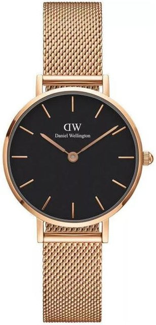 Daniel Wellington Armbanduhr, Petite Melrose, Quarz, 36 mm, Schwarz, Roségold, Milanaise, Damen - Bild 1