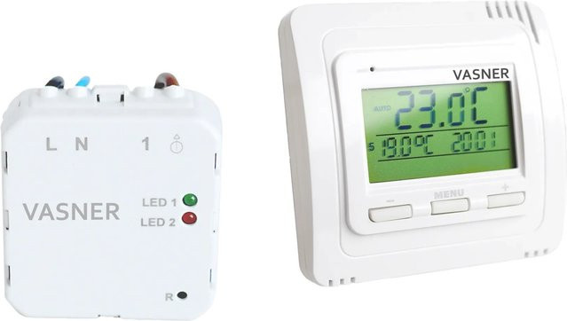 Vasner Funkthermostat-Sender VFTB-US mit Unterputz-Empfänger in Weiß - Bild 1