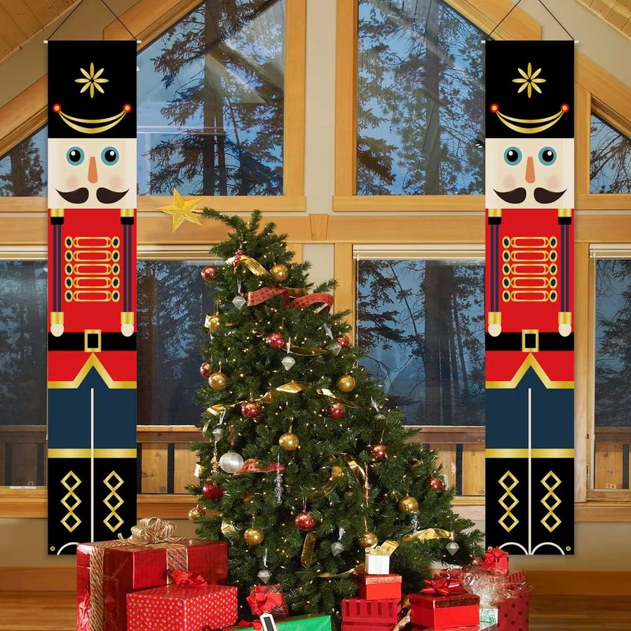 VIKAMA Nussknacker Weihnachtssoldat Weihnachtsdekoration als Banner für innen und außen, Multicolor, Höhe: 180 cm, Breite: 30 cm, Tiefe: 2 cm - Bild 3