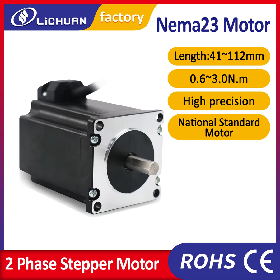 Lichuan Nema23 Schrittmotor in Schwarz mit 8 mm Wellendurchmesser für CNC-Gravierer, Router und 3D-Drucker - Bild 2