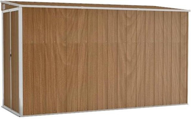 vidaXL Wand-Geräteschuppen aus verzinktem Stahl, Braun, B: 118 cm, H: 178 cm, T: 288 cm - Bild 1