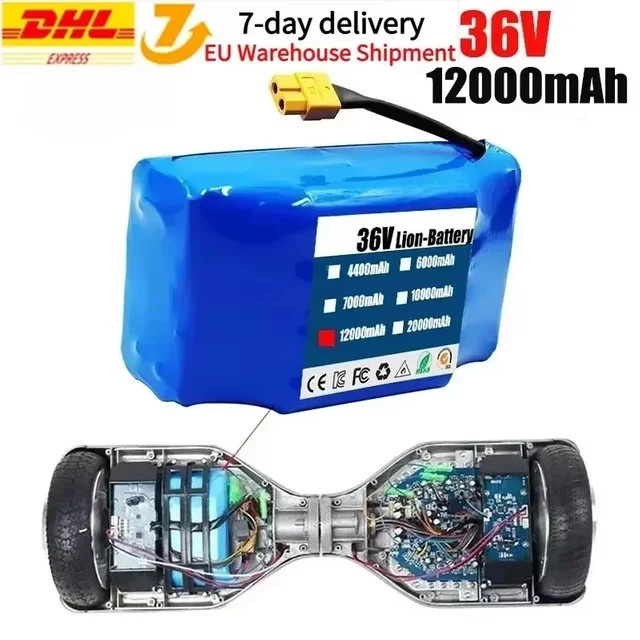 Wiederaufladbarer Lithium-Ionen-Akku 36V 12Ah 10s2p in Blau für elektrische Roller, Hoverboards und Einräder - Bild 1