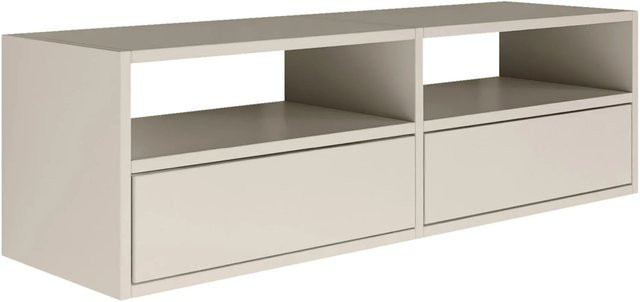 Selsey TV-Hängeboard Framme in Kaschmirgrau mit 2 Türen und offenen Ablagen, Breite: 100,6 cm, Tiefe: 30,0 cm, Höhe: 30,0 cm - Bild 1