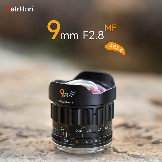 AstrHori APS-C 9mm F2.8 Ultraweitwinkel-Prime-Kameraobjektiv für Sony E, Nikon Z, Canon RF und Fujifilm XF in Schwarz - Bild 1