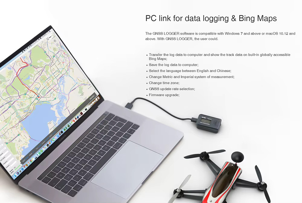 SkyRC GSM-015 GPS GNSS Geschwindigkeitsmesser und Höhenmesser für RC Auto, Flugzeug und Quadcopter in Schwarz - Bild 3