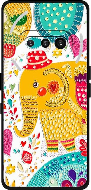 Schutzhülle mit 3D Blumen-Relief für Nothing Phone (3a) aus schwarzem Silikon - Bild 1