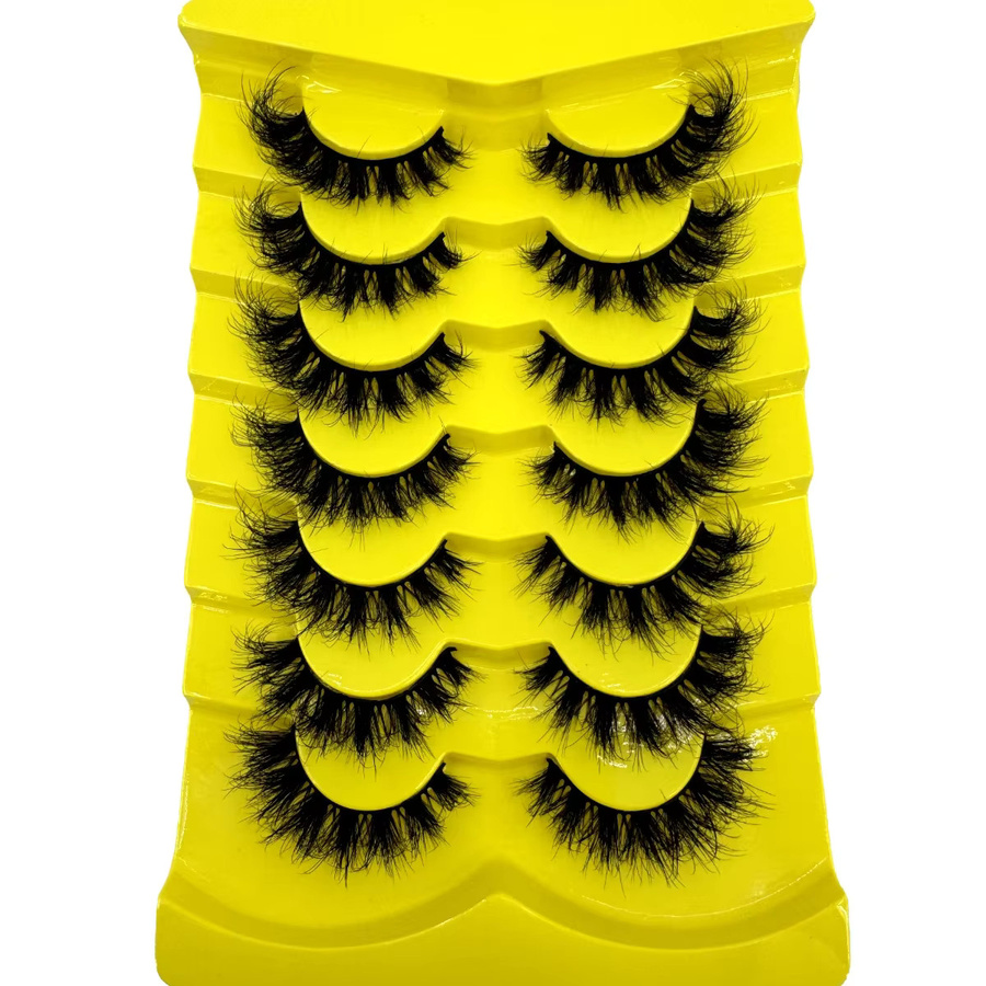 AMSDCN Künstliche Wimpern, 3D-Nerzfell, Black, 7 Paar, Unisex - Bild 2
