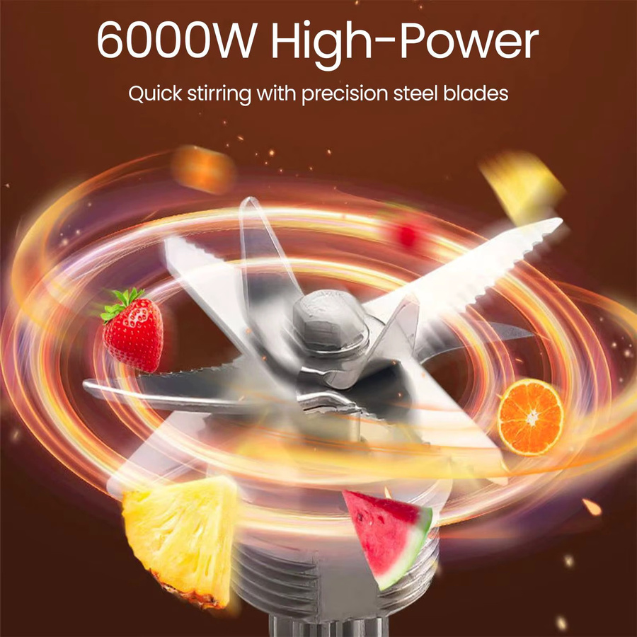 DWiusty Standmixer mit 6000W Leistung, Smoothie-Maker und Entsafter in Schwarz, 2,5 l Behälter - Bild 5