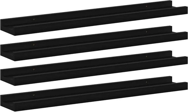 vidaXL Wandregale 4er-Set Schwarz aus MDF, B: 60 cm, H: 9 cm, T: 3 cm - Bild 1
