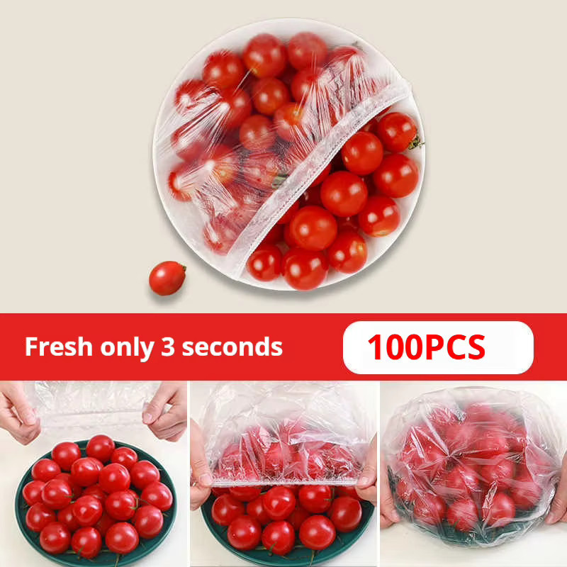 Bunte Einweg-Lebensmittelabdeckungen aus Kunststoff als Frischhaltefolie und Aufbewahrungsbeutel für Obst und Gemüse - Bild 3