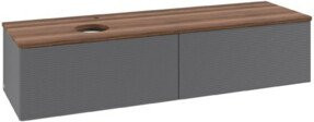 V&B Waschtischunterschrank Antao mit Frontstruktur, Anthrazit lackiert, Wandmontage, Breite: 160 cm, Tiefe: 50 cm - Bild 1