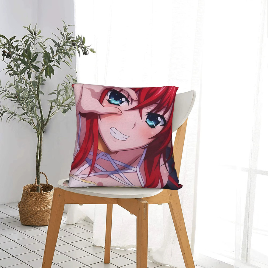 Rias Grimory High School DxD Anime Kissenbezug im Vintage-Stil, quadratisch, mehrfarbig - Bild 4