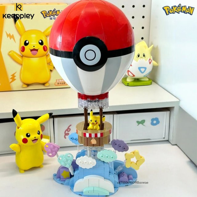 Keeppley Pokémon Elfenball Heißluftballon Pikachu, Modellbausatz, ab 8 Jahren - Bild 1