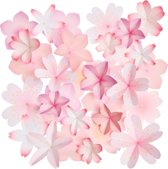 Rico Design Paper Poetry Luxury Sakura Papierblüten in Pink, 60 Stück, Kirschblüten, Größe: 10-15 cm - Bild 1