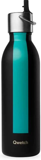 Isotherme Flasche Qwetch Inox in Silber, Schwarz oder Türkis mit 0,36 l - Bild 1