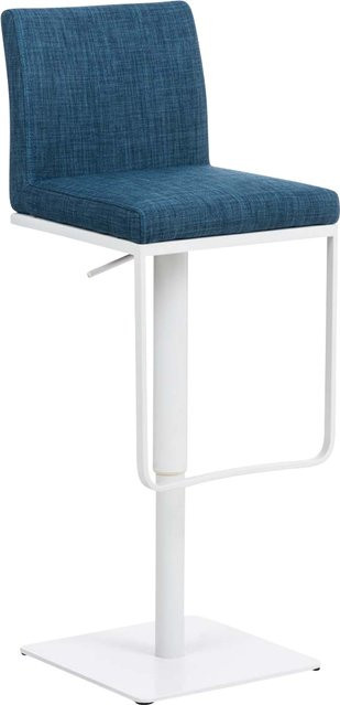 TPFLiving Barhocker Panda mit weißem Gestell und blauem Stoff, drehbar 360 Grad, B/T/H: 42 x 44 x 109 cm - Bild 1