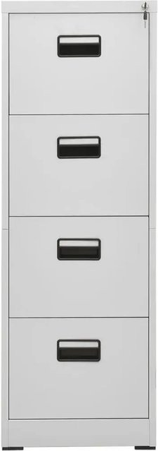 vidaXL Aktenschrank aus Stahl in Hellgrau mit Türen und Schubladen, B/T/H: 62 x 46 x 133 cm - Bild 1