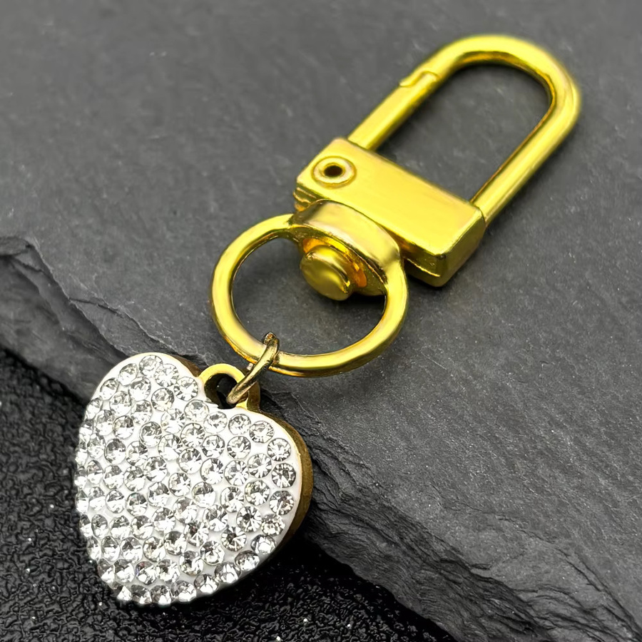 EREBUS Schlüsselanhänger Edelstahl, Gold Farbe, Herz, Unisex - Bild 1