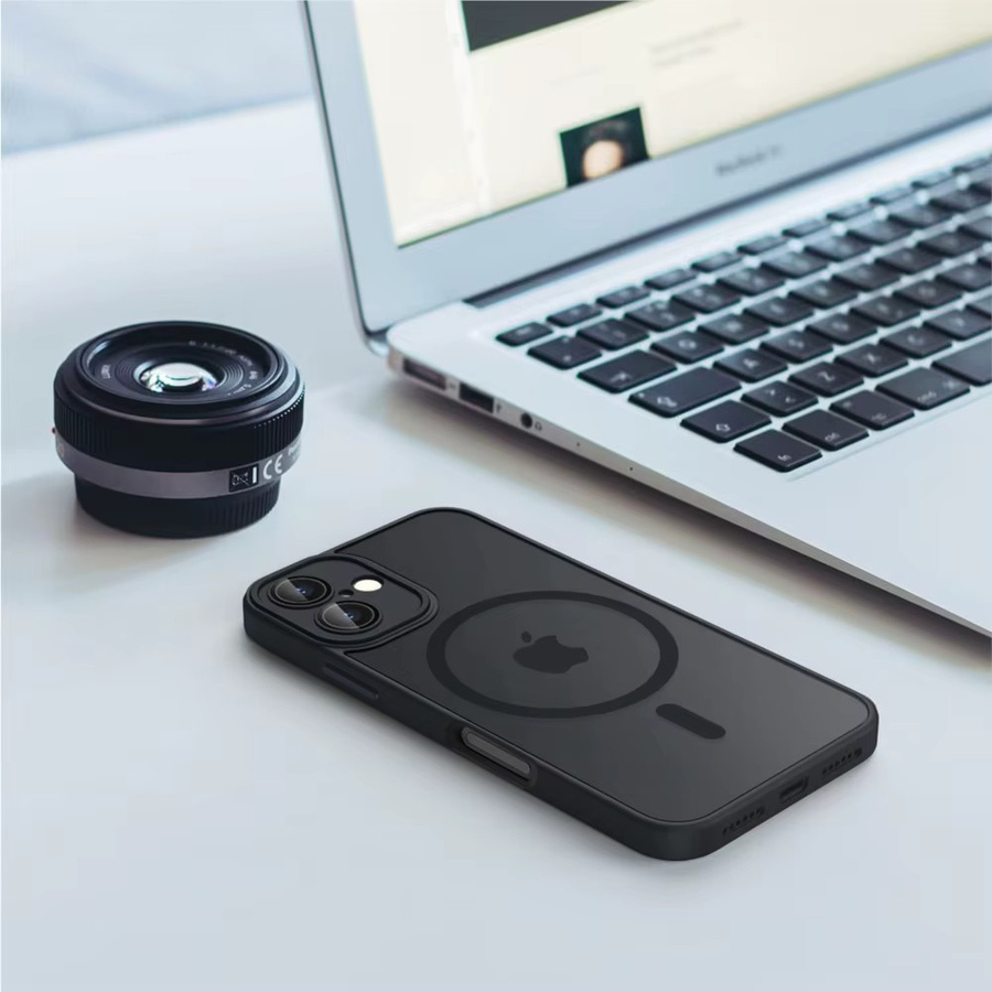 Transluzente Magnetische Matte Hülle für Apple iPhone 11 bis 17 Pro Max mit MagSafe Kompatibilität in Schwarz - Bild 6