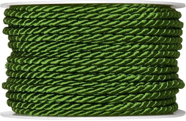 Halbach Kordel 4mm 5m Moosgrün aus Baumwolle, Polyester und Acetat - Bild 1