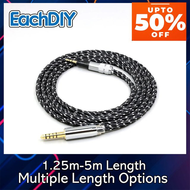 Sennheiser Momentum 1.0 2.0 Ersatz-Kopfhörerkabel aus OCC-Nylon-OFC in Schwarz mit 4,4mm Stecker und 3,0 m Länge - Bild 1