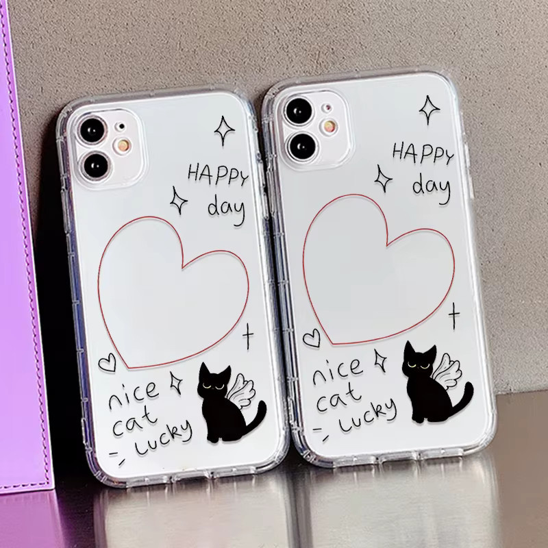 Silikon Handyhülle mit Cartoon Katze Design für Samsung Galaxy S25 Ultra, A56 5G, A55, A54, A36, A16, S24, S23 Plus, A35, A34, A15, A14, A13 in Transparent - Bild 3
