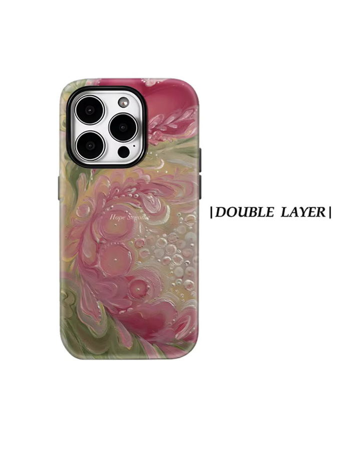 Potdemiel Magnetische Handyhülle mit Rosa Herz-Blumen-Textur für iPhone 17 16 15 14 13 Pro Max Plus - Bild 7