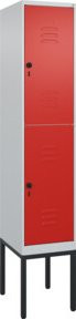 C+P Doppelstock-Spind Classic PLUS mit 1 Abteil und Sicherheits-Drehriegel, Farbe RAL 3020 Verkehrsrot, H x B x T: 212 x 40 x 50 cm - Bild 1