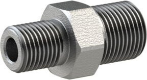 Riegler Doppelgewindenippel 245, AG/AG, R 1, R 3/4, schwarzer Temperguss - Bild 1