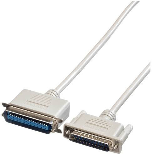 Roline Parallel Anschlusskabel Grau mit 1x D-SUB-Stecker 25pol. und 1x Centronics-Stecker, Länge: 3,00 m - Bild 1