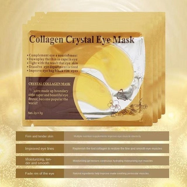 EYEARN MALL Augenmaske mit Kollagen und Hyaluronsäure, 10 Paar, Gold - Bild 1