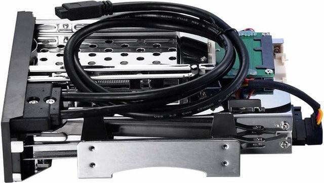 CelsiusSSD Dual-Slot Festplattengehäuse 2,5 und 3,5 Zoll in Schwarz mit 2 USB 3.0 Anschlüssen und Werkzeug-Design - Bild 1