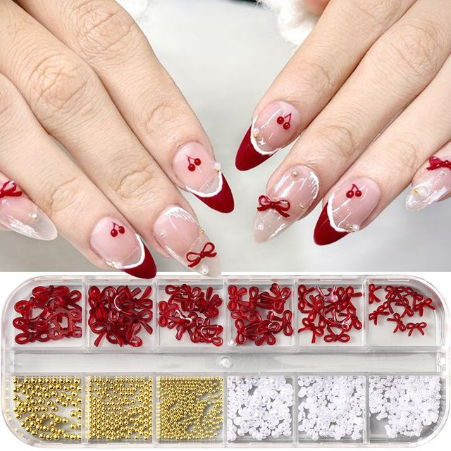 Full Beauty Nail Art Dekorationen, weinrot, glänzend - Bild 1