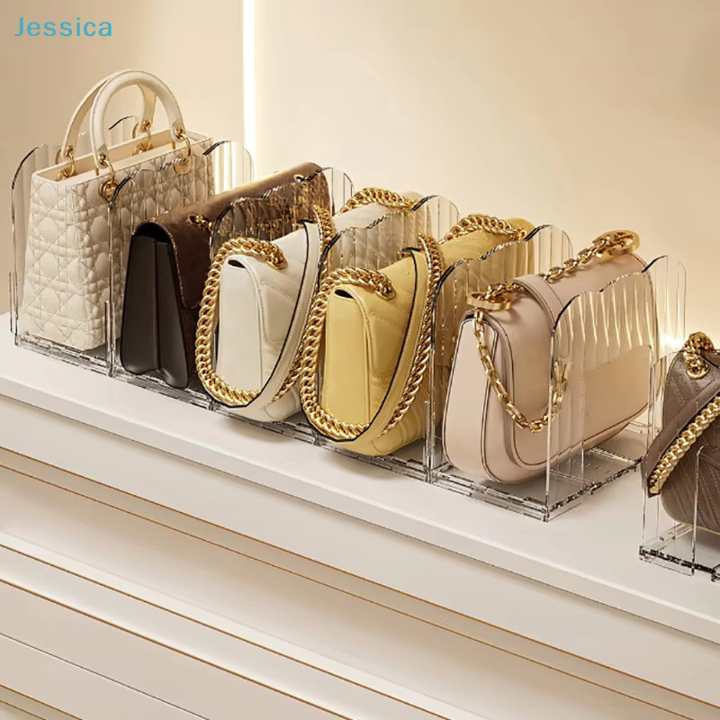 Verstellbarer Schreibtisch-Organizer aus transparentem Acryl mit 4 Fächern als Buch- und Aktenhalter für dein Büro und dein Zuhause - Bild 3