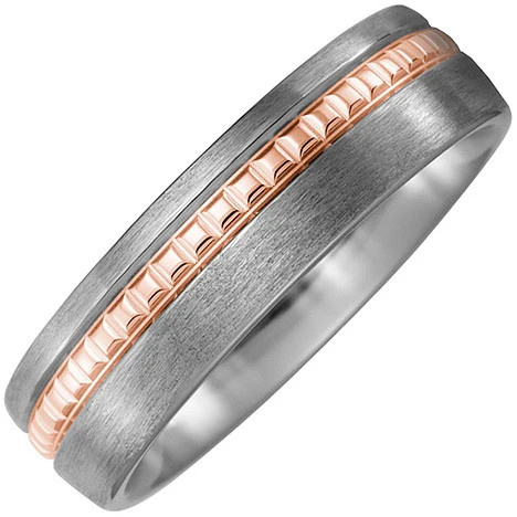 Colfem Partner Ring Titan matt, 750 Roségold, Unisex, Ringgröße 62 - Bild 1