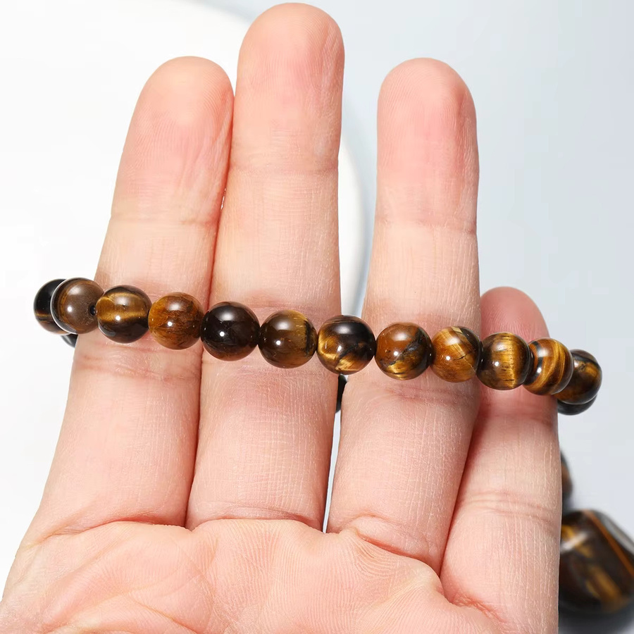 SANSWL Armband Tigerauge Naturstein, 8mm, Perle, Bunt, Unisex - Bild 5
