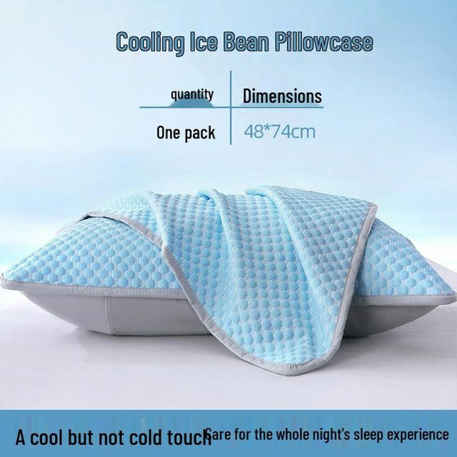 HomeHarmony Eisbohnen Kissenbezug Set Sommer Kühlend Blau B/H: 48 x 74 cm - Bild 1