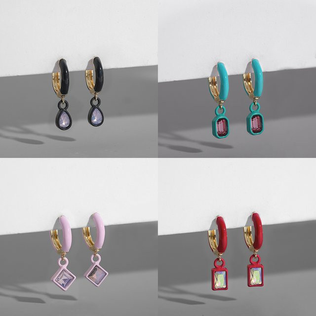 Erpels Creolen, Kristall, Emaille, Damen - Bild 1