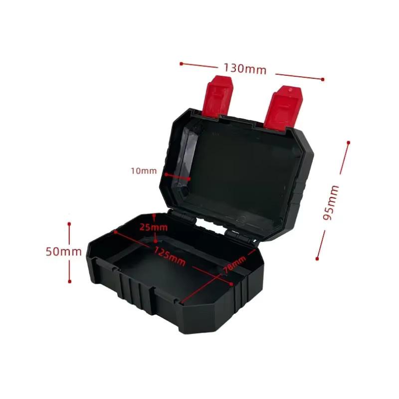 LIXIU Werkzeugkasten aus Kunststoff in Schwarz, multifunktionaler Arbeitsorganisator für Elektriker und Tischler, B/T/H: 13,0 x 12,5 x 9,5 cm - Bild 4