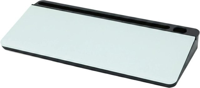 Relaxdays Schreibtisch Organizer aus Kunststoff und Glas in Schwarz mit Whiteboard, B/T/H: 40 x 18 x 5,5 cm - Bild 1