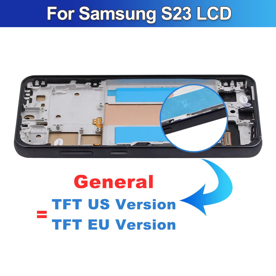 Samsung S23 5G LCD Display Touchscreen Digitizer mit Rahmen in Schwarz oder Violett - Bild 2