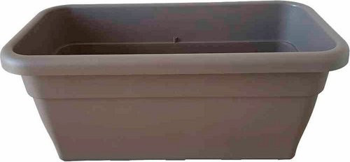 Rechteckiger Pflanzkübel Basic von SIENA GARDEN aus Kunststoff in Taupe und Braun, B/T/H: 39,0 x 34,0 x 34,0 cm
