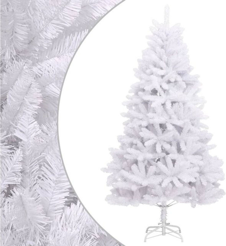 Künstlicher Weihnachtsbaum von vidaxl in Weiß mit Ständer, Höhe: 180 cm, Durchmesser: 90 cm - Bild 1