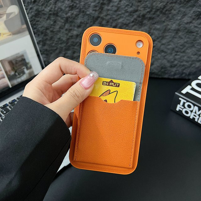 Clamshell Handyhülle aus PU-Leder mit Kartentasche und Geldbörse für iPhone 17, 16, 15, 14, 13, 12 Pro Max in Multicolour mit stoßfester Rückseite - Bild 1