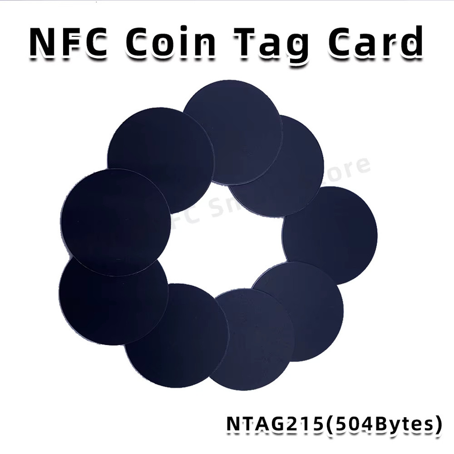 Guang Hongrun NFC RFID Tags Black Coin, 13,56 MHz, NFC 215, Durchmesser: 25 mm, 504 Bytes, kompatibel mit TagMo - Bild 4